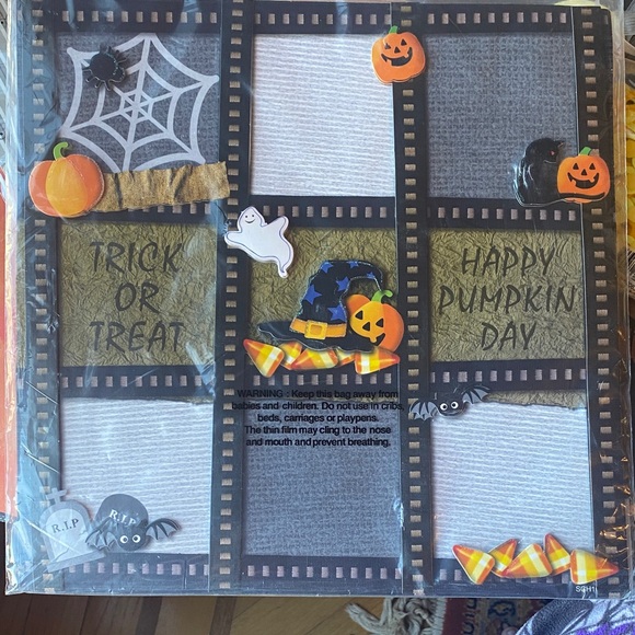 Halloween Junk Journal Scrapbooking Kit | Curated Papers, Ribbons Embellishments
